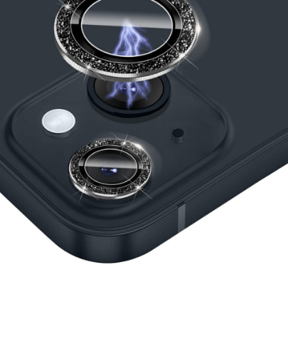 Glitter Diamond Camera Lens with HD Tempered Glass for iPhone 13 and 13 Mini