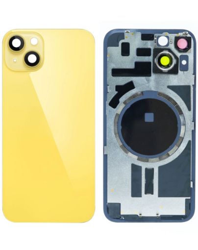 Back Glass with Frame and MagSafe Magnet for iPhone 14 - YELLOW