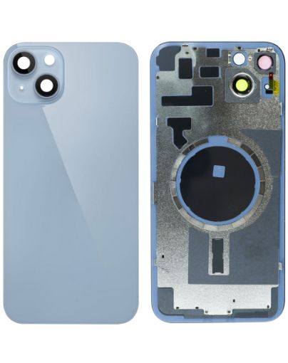 Back Glass with Frame and MagSafe Magnet for iPhone 14 Plus - BLUE