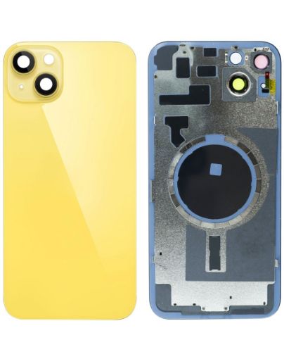 Back Glass with Frame and MagSafe Magnet for iPhone 14 Plus - YELLOW