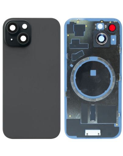Back Glass with Frame and MagSafe Magnet for iPhone 15 - BLACK
