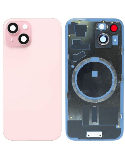 Back Glass with Frame and MagSafe Magnet for iPhone 15 - PINK