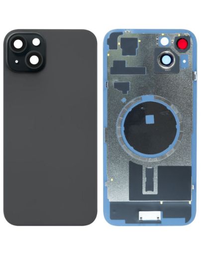 Back Glass with Frame and MagSafe Magnet for iPhone 15 Plus - BLACK
