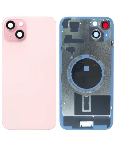 Back Glass with Frame and MagSafe Magnet for iPhone 15 Plus - PINK