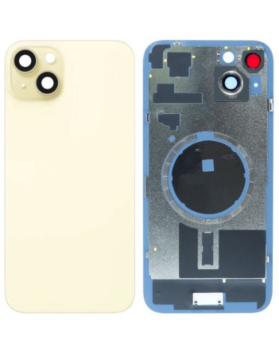 Back Glass with Frame and MagSafe Magnet for iPhone 15 Plus - YELLOW