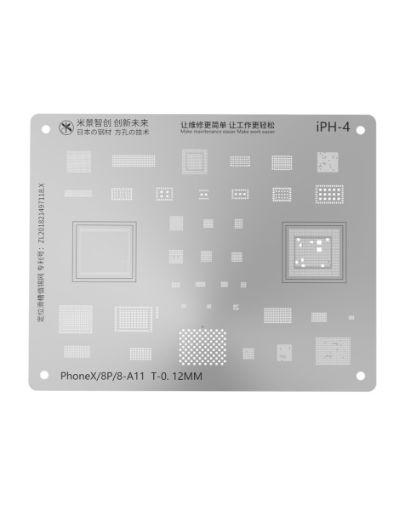 MiJing High Precision BGA Reballing Stencil for iPhone 8 / 8P / X