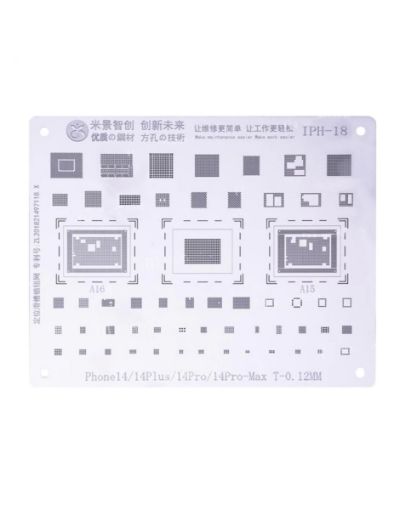MiJing High Precision BGA Reballing Stencil for iPhone 14 / 14 Plus / 14P / 14 PM