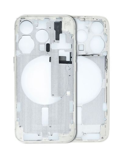 Middle Frame with Small Parts for iPhone 15 Pro - TITANIUM WHITE - US Version