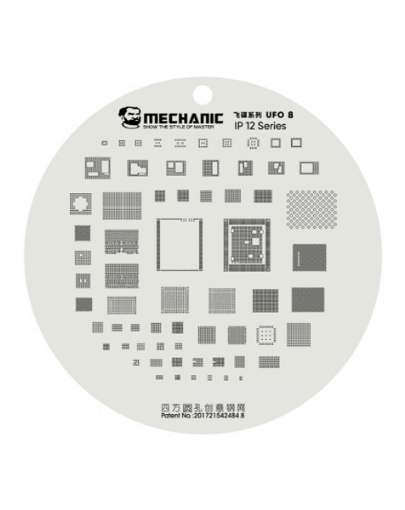 Mechanic UFO 8 Series CPU BGA Reballing Planting Tin Plate For iPhone 12 Mini / 12 / 12P / 12PM