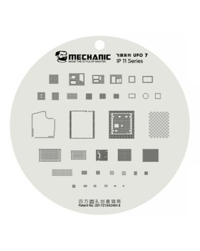 Mechanic UFO 7 Series CPU BGA Reballing Planting Tin Plate For iPhone 11 / 11P / 11PM