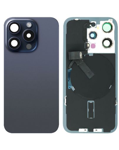 Back Glass with Wireless NFC and MagSafe for iPhone 15 Pro - BLUE TITANIUM