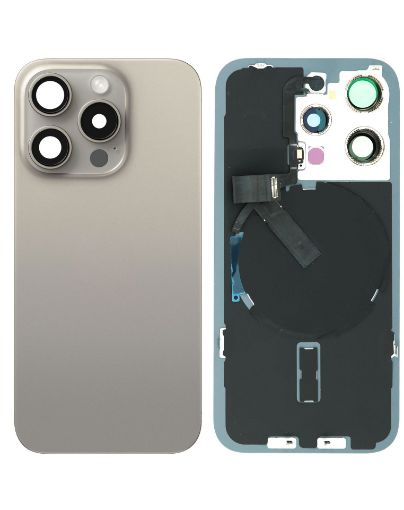 Back Glass with Wireless NFC and MagSafe for iPhone 15 Pro - NATURAL TITANIUM