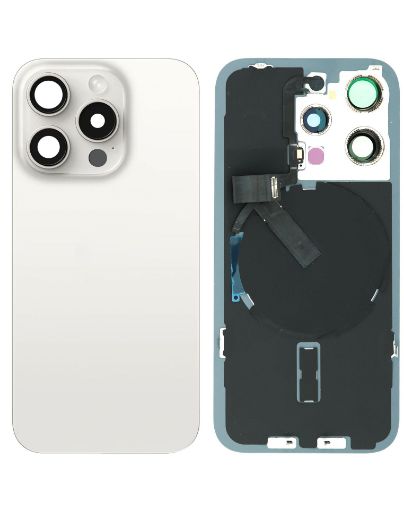 Back Glass with Wireless NFC and MagSafe for iPhone 15 Pro - WHITE TITANIUM