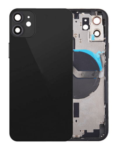Back Housing Frame with Small Components Pre-Installed for iPhone 12 - BLACK