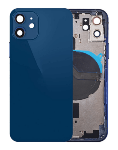 Back Housing Frame with Small Components Pre-Installed for iPhone 12 - BLUE