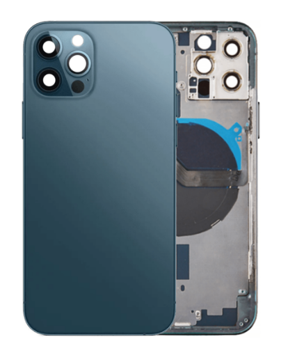 Back Housing Frame with Small Components Pre-Installed for iPhone 12 Pro - PACIFIC BLUE