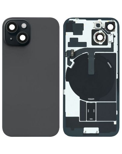 Back Glass with Frame and MagSafe Magnet for iPhone 15 - BLACK