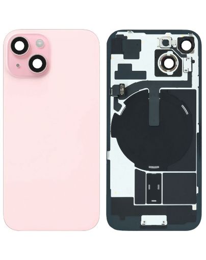 Back Glass with Frame and MagSafe Magnet for iPhone 15 - PINK