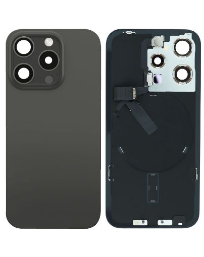 Back Glass with Frame and MagSafe Magnet for iPhone 15 Pro - BLACK TITANIUM