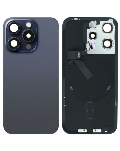Back Glass with Frame and MagSafe Magnet for iPhone 15 Pro - BLUE TITANIUM