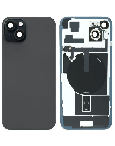 Back Glass with Frame and MagSafe Magnet for iPhone 15 Plus - BLACK