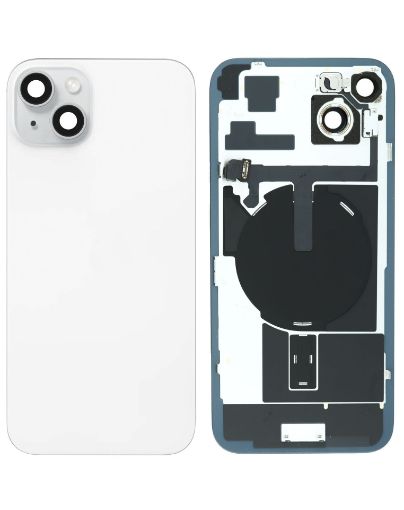Back Glass with Frame and MagSafe Magnet for iPhone 15 Plus - WHITE TITANIUM