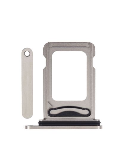 Dual Sim Card Tray for iPhone 15 Pro / 15 Pro Max - WHITE TITANIUM
