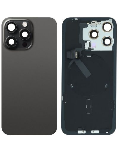Back Glass with Frame and MagSafe Magnet for iPhone 15 Pro Max - BLACK TITANIUM