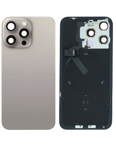 Back Glass with Frame and MagSafe Magnet for iPhone 15 Pro Max - NATURAL TITANIUM