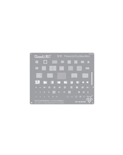 MaAnt Square Hole 0.12mm BGA Reballing Stencil for 12 Mini / 12 Pro / 12 / 12 PM