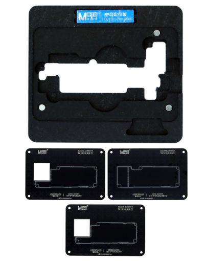 MaAnt 0.12mm Motherboard Middle Layer BGA Reballing Stencil Platform Set for iPhone 15 / 15 PL / 15P / 15 PM
