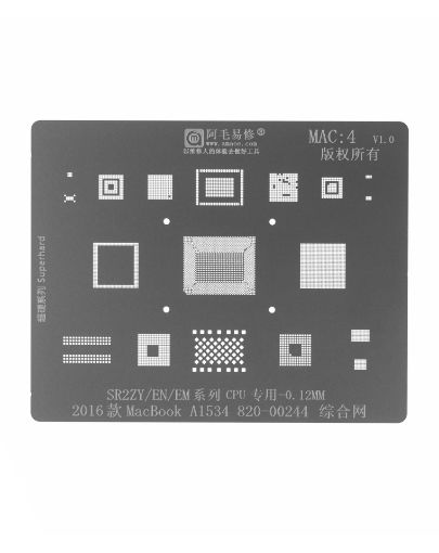AMAOE BGA Reballing Stencil for Macbook MAC4 - 2016 A1534