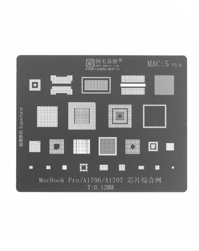 AMAOE BGA Reballing Stencil for Macbook MAC5 - A1706 / A1707