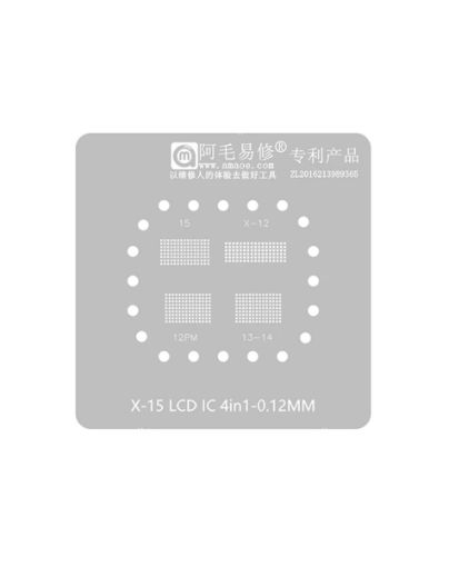 AMAOE BGA Reballing Stencil for iPhone 15 Series LCD Ic 4 in 1 - 0.12mm
