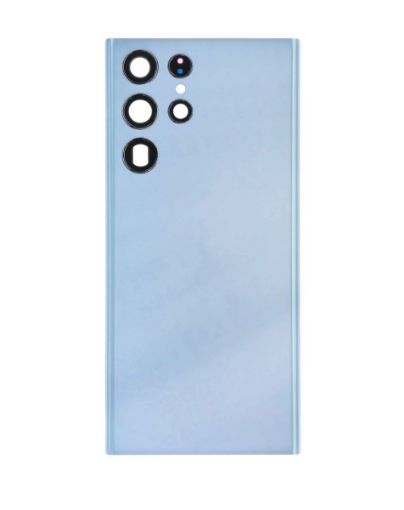 Back Glass with Camera Lens and Adhesive for Galaxy S22 Ultra - SKY BLUE