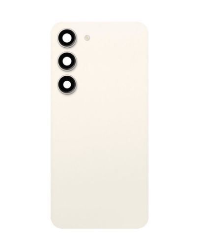 Back Glass with Camera Lens and Adhesive for Galaxy S23 - CREAM