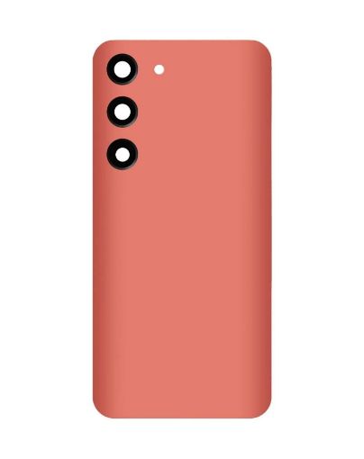Back Glass with Camera Lens and Adhesive for Galaxy S23 - ORANGE