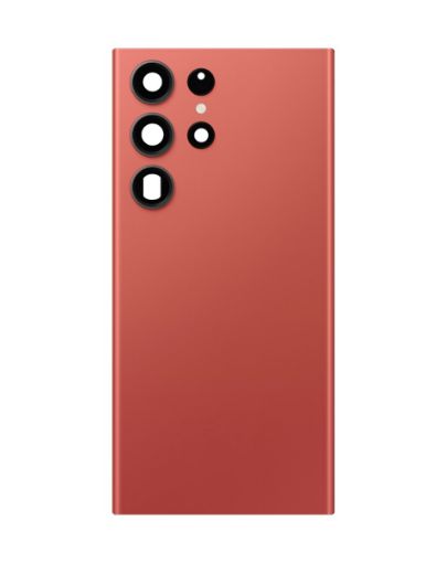 Back Glass with Camera Lens and Adhesive for Galaxy S23 Ultra - RED