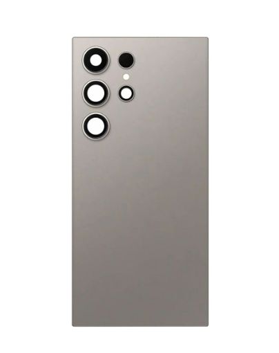 Back Glass with Camera Lens and Adhesive for Galaxy S24 Ultra - TITANIUM GRAY
