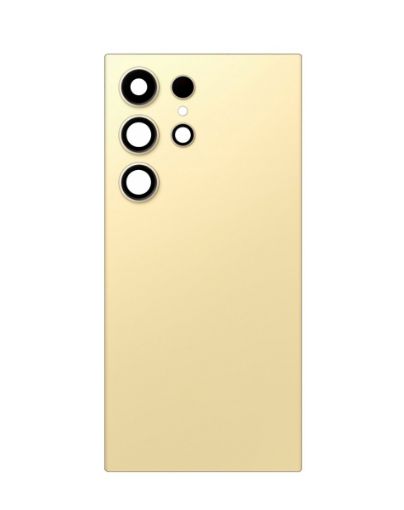 Back Glass with Camera Lens and Adhesive for Galaxy S24 Ultra - TITANIUM YELLOW
