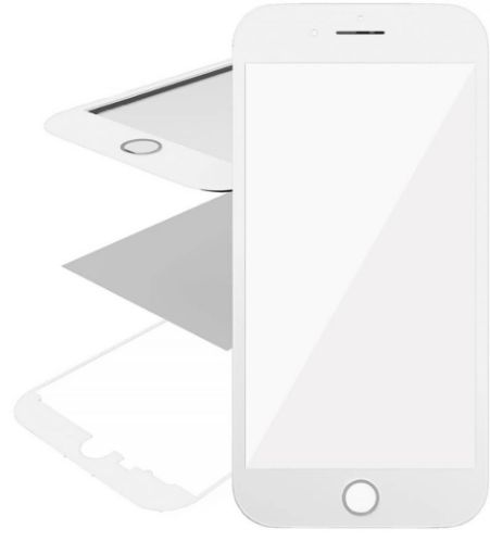 Picture of 3in1 (Front Glass + Frame + OCA) (Premium) (2 Pack) (WHITE) for iPhone 8 Plus (G+ Oca Pro)
