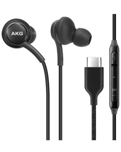 Picture of AKG Galaxy S20 Stereo Headphones with Microphone and Volume Buttons (Black) (Only Ground Shipping)