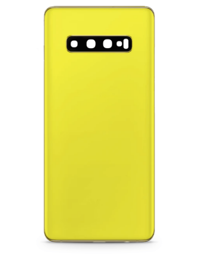 Picture of Back Glass with Camera Lens and Adhesive for Galaxy S10 Plus (NO LOGO) (PRISM YELLOW)
