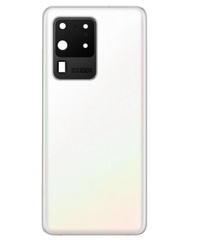 Picture of Back Glass with Camera Lens and Adhesive for Galaxy S20 Ultra (NO LOGO) (CLOUD WHITE)