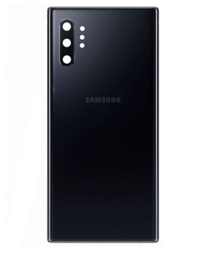 Picture of Back Glass with Camera Lens for Galaxy Note 10 Plus (US / International) (Service Pack) (Aura Black)