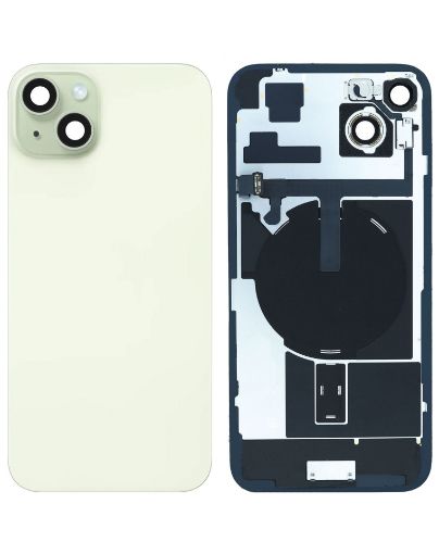 Picture of Back Glass (GREEN) (OEM Pull A Grade) with Frame and Wireless NFC Charging Flex and MagSafe Magnet for iPhone 15 Plus