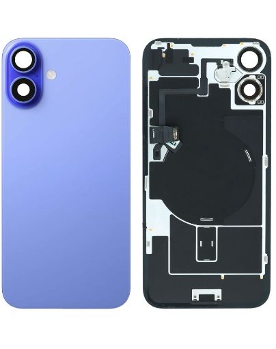 Picture of Back Glass (ULTRAMARINE) (OEM Pull A Grade) with Frame and Wireless NFC Charging Flex and MagSafe Magnet for iPhone 16 Plus