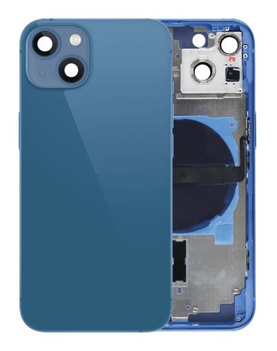 Picture of Back Housing Frame with Small Components Pre-Installed for iPhone 13 - No Logo - BLUE