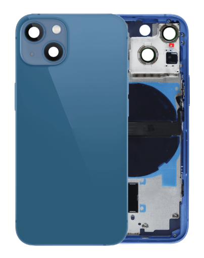 Picture of Back Housing Frame with Small Components Pre-Installed for iPhone 13 Mini - BLUE