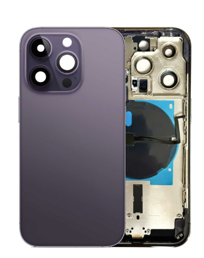 Picture of Back Housing Frame with Small Components Pre-Installed for iPhone 14 Pro - DEEP PURPLE
